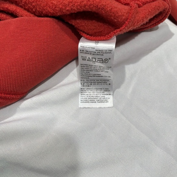 Banana Republic Red Crewneck Sweatshirt XS BR Logo Patch Cotton Blend Pullover - Picture 5 of 5